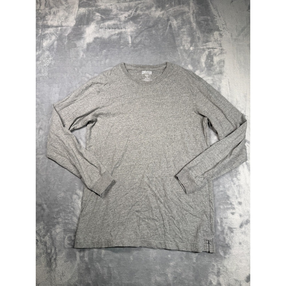 Duluth Trading Co Longtail Trim Fit Shirt Mens Medium Heather Gray Long Sleeve